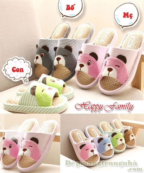 Dép bông đi trong nhà Happy Family