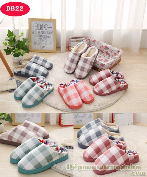 Dép bông đi trong nhà kẻ sọc DB22